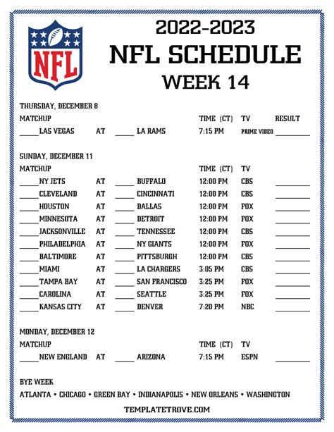 nfl standings week 14|NFL 14 week schedule.